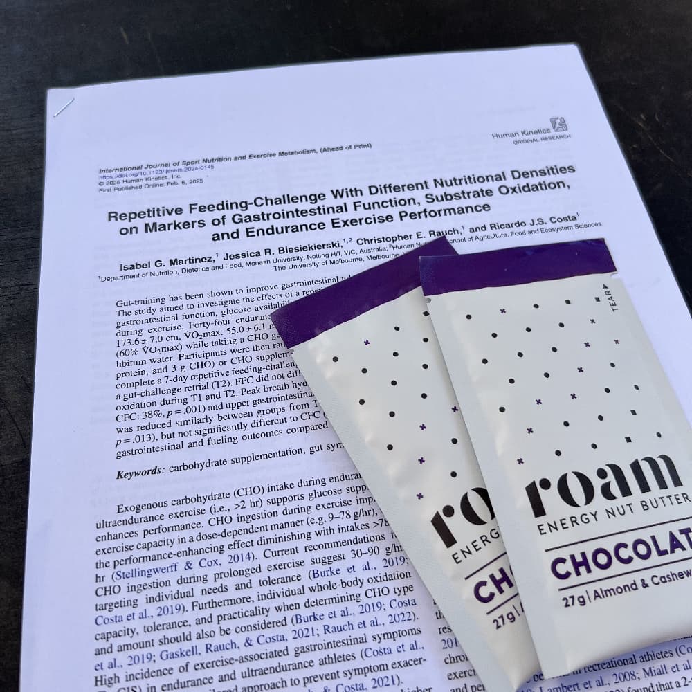 Scientific Paper with Roam Energy Nut Butter Packets